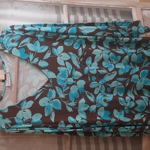 Belle by Kim Gravel Brown and Turquoise Lounge Wear Gown Size MP